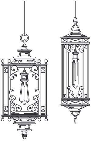 Lantern Embroidery Pattern, Chinese Lantern Drawing, Ramadan Lantern Template, Lantern Embroidery, Lantern Drawing, Line Art Drawing, Light The Way, Urban Threads, Paper Embroidery