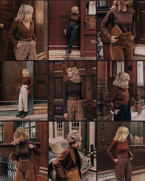 Brown Academia Aesthetic Outfits, Autumn Color Palette Fashion, Style Dark Academia, Fall Fashion Staples, Academia Aesthetic Outfit, Dark Academia Outfits, Academia Outfits, 30 Outfits, Academia Fashion