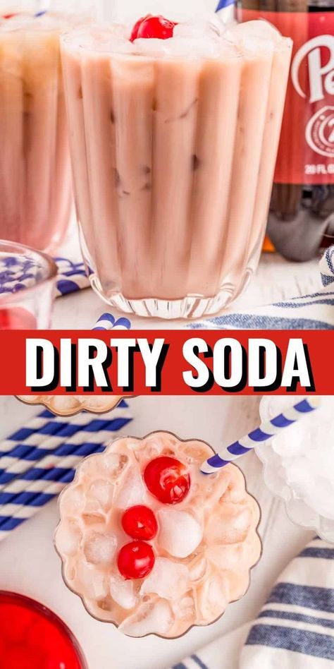 Quick, easy, and super tasty – This Dirty Soda consists of minimal ingredients and comes together in mere minutes. This flavor combination just jumps off of your taste buds, creating a tasty drink that is mellow and smooth. Save this drink recipe! Dirty Soda Recipes, Soda Drinks Recipes, Sugar Free Creamer, Hot Chocolate Cookies Cups, Crock Pot Bread, Soda Flavors, Crock Pot Desserts, Hot Chocolate Cookies, Soda Recipe