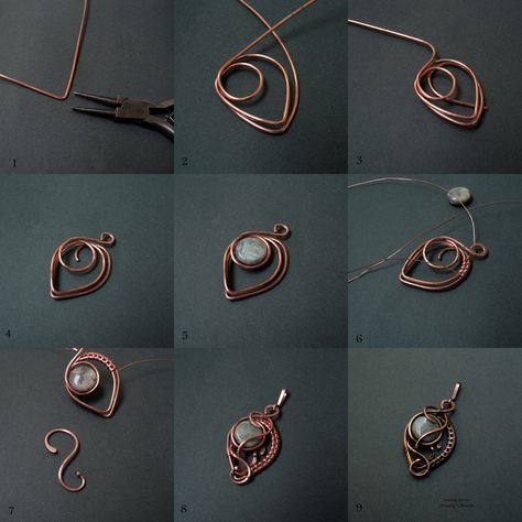 Hadiah Diy, Anting Manik, Wire Tutorials, Wire Jewelery, Types Of Jewelry, Wire Wrapped Jewelry Tutorials, Bijoux Fil Aluminium, Wire Jewelry Tutorial, Wire Jewelry Designs