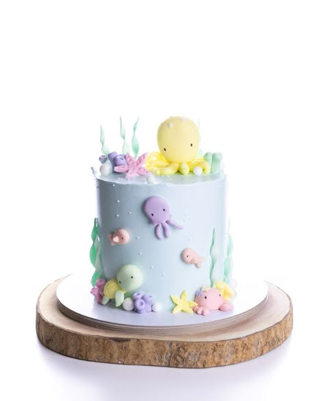 Ocean Birthday Cakes, Octopus Cake, Whale Cakes, Under The Sea Cake, Sea Cake, Ocean Cakes, Sea Cakes, Ocean Birthday