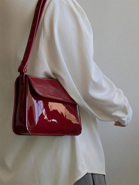 Casual Purse, Red Crossbody Bag, Faux Leather Handbag, Women Crossbody Bag, Pretty Bags, Retro Stil, Small Shoulder Bag, Cute Bags, Shoulder Purse