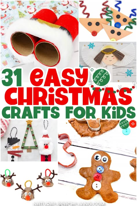 31+ Easy Christmas Crafts for Kids - Natural Beach Living Easy Christmas Crafts For Toddlers, Easy Kids Christmas, Easy Christmas Crafts For Kids, Kids Christmas Crafts Easy, Nativity Story, Christmas Crafts For Toddlers, Christmas Easy, Paper Christmas Ornaments, Christmas Crafts For Kids To Make