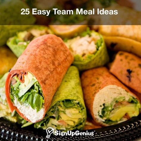 25 Easy Team Meal Ideas. From potlucks to breakfast for dinner, fuel your athletes with these simple dinners. Team Meal Ideas, Sports Team Meals, Team Dinner Ideas, Veg Sandwiches, Grill Favorites, Crowd Meals, Tournament Food, Baptism Brunch, Gameday Snacks