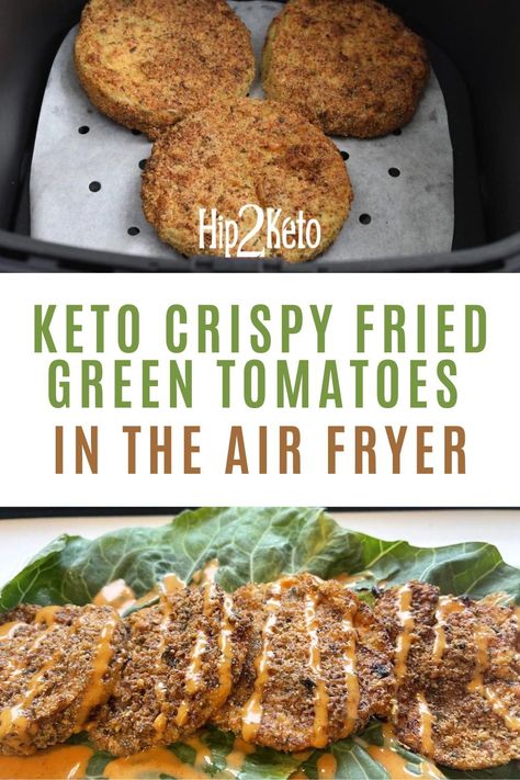 Hip2keto Recipes, Fried Green Tomatoes Recipe, Green Tomato Recipes, Classic Southern Recipes, Tomato Recipe, Keto Sides, Keto Air Fryer, Paleo For Beginners, Fried Tomatoes