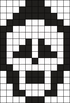 Ghost Face Perler Bead Pattern | Bead Sprites | Misc Fuse Bead Patterns Ghost Face Perler Bead Pattern, Ghost Bead Pattern, Ghost Grid Pattern, Ghost Face Crochet Pattern, Ghost Face Perler, Ghost Face Perler Beads, Ghost Face Pixel Art, Crochet Ghost Face, Ghost Face Crochet