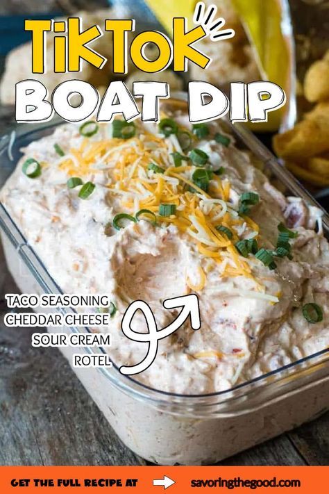 4th Of July Savory Food, Boat Dip, Pool Snacks, Poolside Snacks, Best Dip Recipes, Camper Storage, Lake Food Ideas, Taco Dip, Dip Recipes Easy