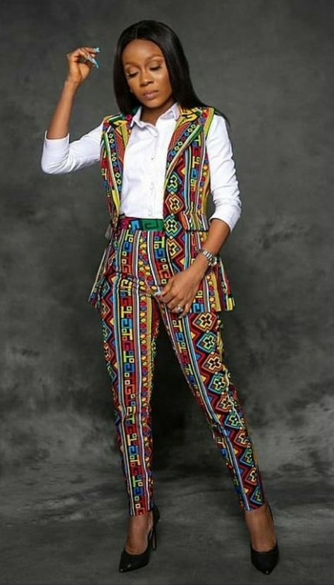 Chitenge Trousers For Ladies, Chitenge Outfits, Chic Attitude, African Pants, Ankara Trousers, African Print Pants, Kitenge Designs, Ankara Jumpsuit, Special Outfits