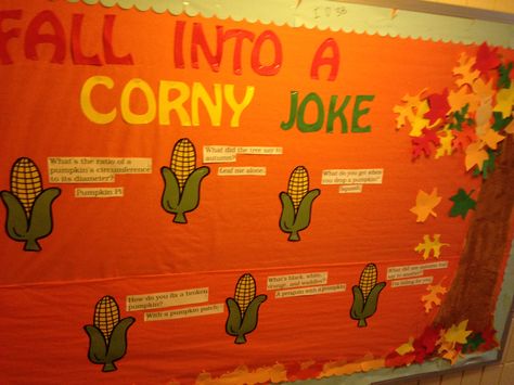 A fall RA bulletin board to get a laugh out of some residents Fall Employee Bulletin Boards, Halloween Bulletin Boards College, November Ra Board Ideas, Thanksgiving Ra Board, November Ra Boards, Fall Ra Boards, Fall Ra Bulletin Boards, Funny Bulletin Boards, Ra Bulletin Boards Fall