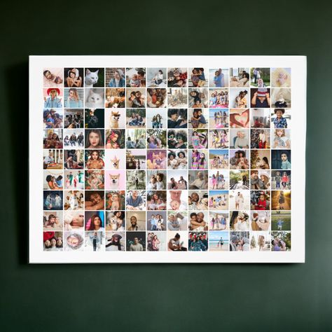 one of a kind unique Personalized DIY Custom photo collage photo print made with your photographs from Ricaso .. ideal photo gift ideas - 108 individual photographs - please make sure you have all your photos uploaded if you're hoping to take advantage of a sale so you don't run out of time. It is best to crop your photos into a square to get the best results. Photo Collage Diy, Photo Board, Art Deco Posters, Photo Boards, Collage Poster, Personalized Decor, Custom Posters, Diy Wall Art, Photo Posters