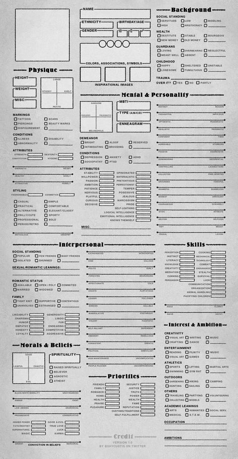 Character Sheet Writing, Character Chart, Character Sheet Template, Writing Inspiration Tips, Ref Sheet, Character Template, Make A Character, Writing Prompts For Writers, Creative Writing Tips