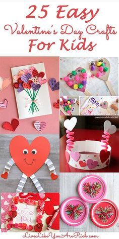 Valentine Craft Kids Easy, Preschool Valentine Crafts, Kerajinan Diy, February Crafts, Easy Valentine Crafts, Kartu Valentine, Valentine's Day Crafts For Kids, Quilled Creations, Preschool Valentines