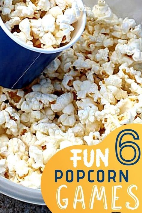 Games With Popcorn, Popcorn Games Activities, Popcorn Preschool Activities, National Popcorn Day Activities, Popcorn Experiments For Kids, National Popcorn Day Ideas, Popcorn Day At School, Popcorn Games For Kids, Cub Scout Popcorn Kickoff Ideas