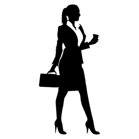 Lady Silhouette Woman, Business Woman Drawing, Women Vector, Lady Silhouette, Creepy Photography, Woman In Suit, Corporate Women, Working Drawing, Vector Silhouette