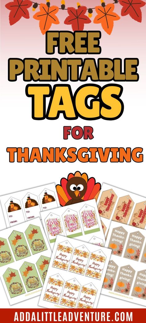 Free Printable Tags for Thanksgiving - Perfect for Favors, Gifts, & Treats Favors For Thanksgiving Table, Thanksgiving Party Gifts, Thanksgiving Labels Free Printable, Happy Thanksgiving Tags Free Printable, Thanksgiving Party Favors For Guests, Thanksgiving Table Favors Diy, Thanksgiving Tags Printable Free, Thanksgiving Favors Diy, Thanksgiving Printables Free