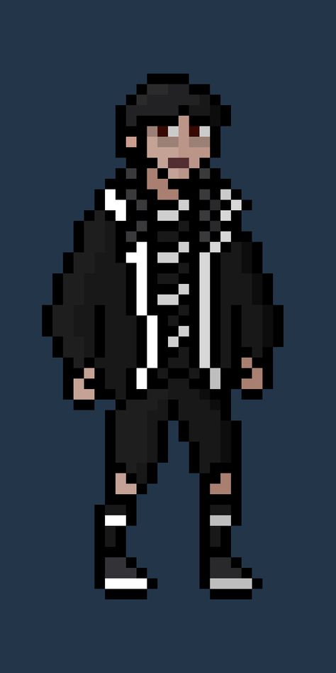 Wednesday Pixel art from Netflix by Gamerk, My Twitter: https://twitter.com/GamerkStudio Wednesday Pixel Art, Pixel Characters, Pixel Art, Twitter, Art