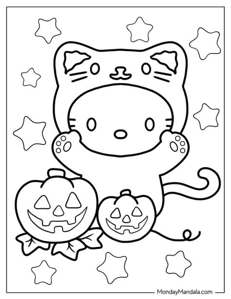 68 Hello Kitty Coloring Pages (Free PDF Printables) Hello Kitty Desenho, Tapeta Hello Kitty, ليلو وستيتش, Halloween Coloring Sheets, Hello Kitty Imagenes, Hello Kitty Colouring Pages, Hello Kitty Printables, Love Coloring Pages, Kitty Coloring