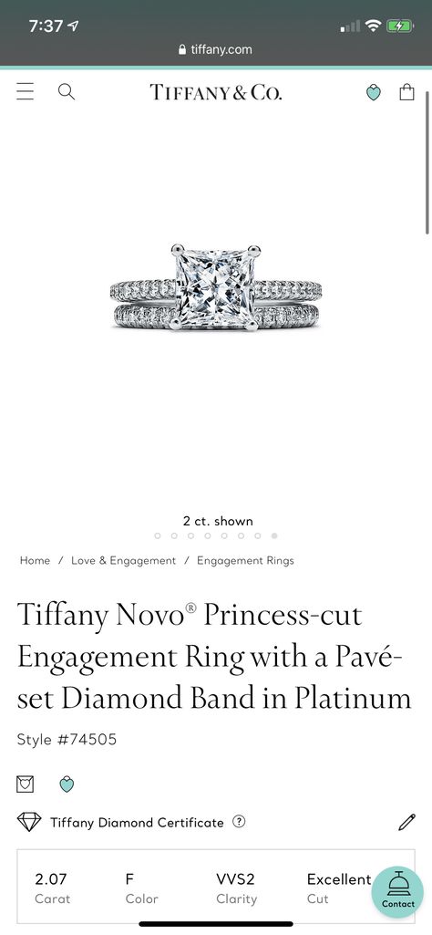 Tiffany Engagement, Tiffany Engagement Ring, Tiffany Diamond, Princess Cut Engagement Rings, Dream Engagement, Dream Engagement Rings, Tiffany And Co, Diamond Bands, Princess Cut