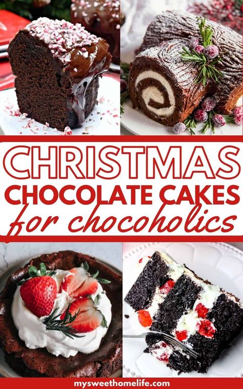 Whether you're a dedicated chocoholic or simply seeking a show-stopping dessert for your holiday table, these Christmas chocolate cakes are guaranteed to satisfy your cravings and spread sweet joy throughout the season. Holiday Chocolate Cake, Christmas Bundt Cake Recipes, Christmas Chocolate Cake, Chocolate Christmas Cake, Christmas Chocolate Desserts, Christmas Bundt Cake, Fudgy Cake, Chocolate Cake Recipes, Easy Bundt Cake