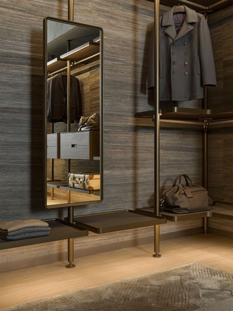 Hector Night's incredible modularity is one of the most exceptional features of this unique piece by Vincent Van Duysen. #MolteniGroup Walk In Wardrobe Mirror, Walk In Closet Mirror, Closet Mirror, Shoe Holder, Modern Tropical House, Houston Heights, Walking Closet, Vincent Van Duysen, Open Wardrobe