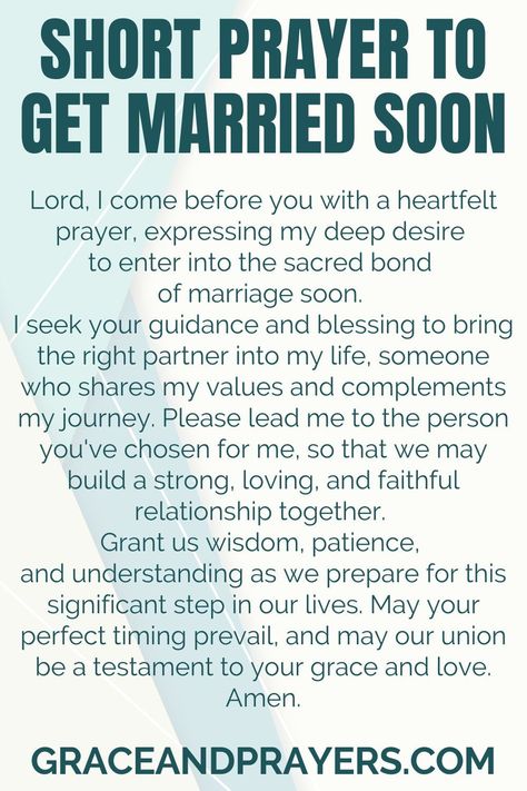 Seeking prayers to get married soon? Whether you want to find a husband or wife, or take the next step, we hope you can use these 6 prayers! Click to read all prayers to get married soon. Wanting To Get Married Quotes, Prayers For Future Wife, Praying For Future Wife, Prayer To Find Love Future Husband, Prayer To Get Married Soon, Prayer To Find A Husband, Prayer To Find Love, Praying For Future Husband, Finding A Husband