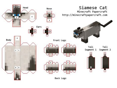 Gato Minecraft, Cat Minecraft, Papercraft Minecraft Skin, Minecraft Templates, Minecraft Printables, Corak Menjahit, Cat Template, Minecraft Blocks, Bangunan Minecraft