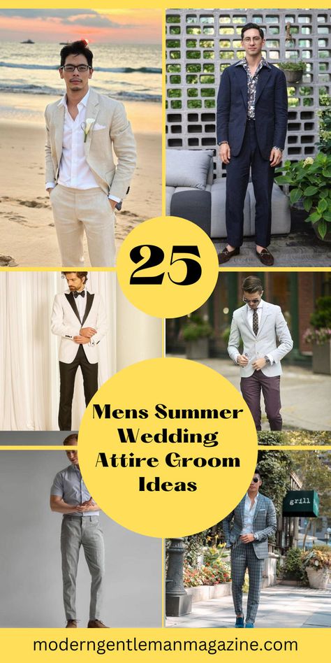 25 mens summer wedding attire groom Ideas Big Men Wedding Outfit, Mens Summer Wedding Attire, Beach Wedding Mens Attire, Mens Summer Wedding Outfits, Wedding Attire Groom, Outdoor Wedding Attire, Groom Suit Summer, Style An Outfit, Mens Beach Wedding Attire