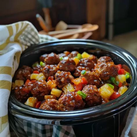 Crockpot Hawaiian Meatballs - Better Homebase Crockpot Hawaiian Meatballs, Street Corn Salad Recipe, Chopped Cheese Sandwich, Mexican Street Corn Salad Recipe, Hawaiian Meatballs, Meatballs Crockpot, Street Corn Salad, Meatball Recipes Crockpot, Beef Recipe Instant Pot