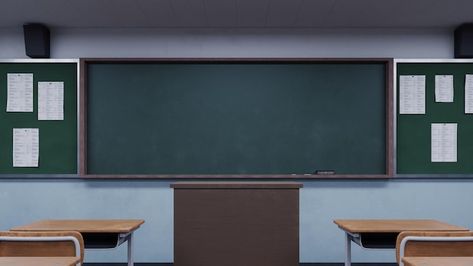 Blank blackboard in school 3drendering | Premium Photo #Freepik #photo #classroom-blackboard #blackboard #school-blackboard #classroom Classroom Bg Anime, Gacha Backgrounds School Classroom, Classroom Wallpaper Ideas, Classroom Background Real, School Background Classroom, Gacha Classroom, Anime Classroom Background, Classroom Blackboard Background, Gacha Classroom Background