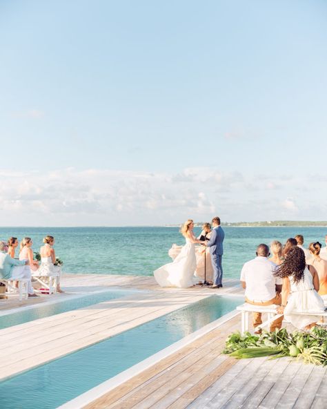 A Beachside Micro-Wedding in the Bahamas on the Groom's Birthday - Over The Moon Wedding Bahamas, Moving To San Diego, Bahamas Wedding, Bahamas Island, Laughing And Crying, Boat Dock, Halloween 2020, The Bahamas, Boat Design