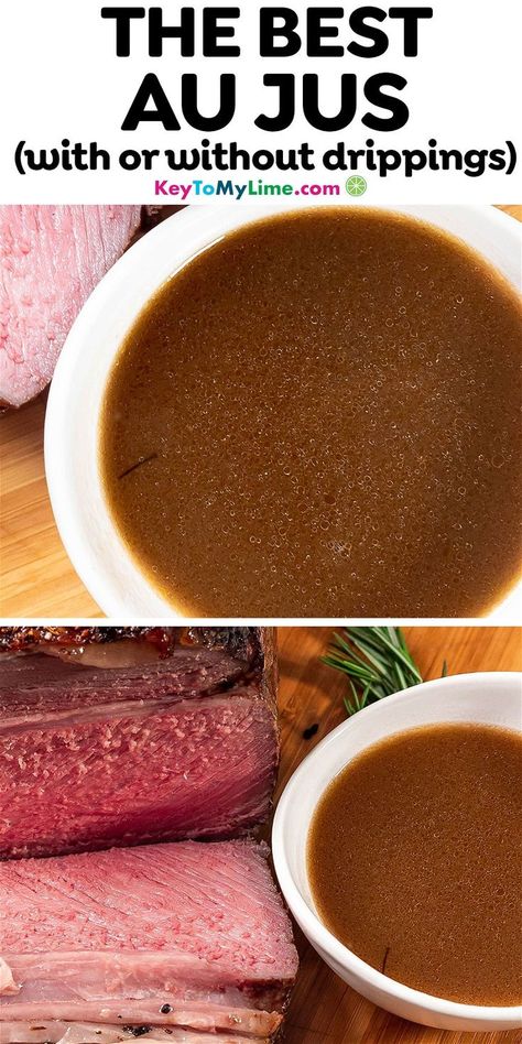 Homemade Au Jus Sauce | Recipe | Au jus recipe, Au jus, Easy au jus recipe Easy Au Jus Recipe, French Dip Au Jus, Jus Recipe, Beef Au Jus, Au Jus Recipe, Rib Roast Recipe, Au Jus Gravy, Prime Rib Recipe, Prime Rib Roast