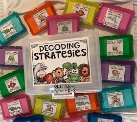 Glitter and Glue 4 K-2: Using Decoding Strategies: Start Guided Reading Off Right! Kindergarten Reading Strategies, Reading Intervention Classroom, Unfamiliar Words, Decoding Activities, Word Work Kindergarten, Decoding Strategies, Intervention Classroom, Guided Reading Kindergarten, Reading Task Cards