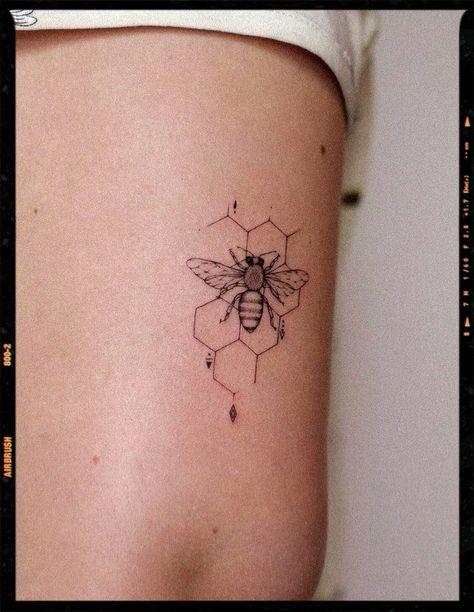 Edgy Bee Tattoo, Honey Bee Tattoo Honeycomb, Manly Bee Tattoo, Geometric Bee Tattoo Honeycomb, Two Bumble Bee Tattoo, Geometric Honey Bee Tattoo, Dainty Honey Bee Tattoo, Friendship Bee Tattoos, Bee And Hexagon Tattoo