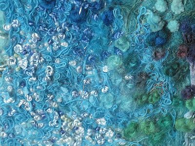 Felt Stitching, Carolyn Saxby, Coral Life, Water Artists, Mixed Media Textile Art, Textiles Sketchbook, A Level Textiles, Mixed Media Textiles, St Ives Cornwall