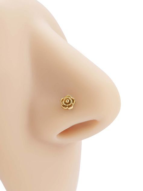 Yellow Gold  Collar  Stainless Steel  Nose Ring Embellished   Women's Fashion Jewelry Indian Nose Ring Stud Gold, Nose Pin Designs Gold, Gold Nose Pin Design, Nose Pin Designs, Nose Ring Stud Gold, Nose Pin Gold, Gold Nose Jewelry, Cute Nose Studs, Piercing Facial