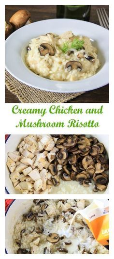 Chicken Mushroom Risotto, Chicken And Mushroom Risotto, Risotto With Chicken, Risotto Recipes Chicken, Risotto Recipes Easy, Creamy Risotto, Chicken Risotto, Delicious Sides, Chicken And Mushroom