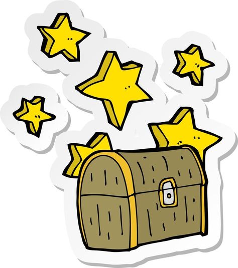 sticker of a pirate treasure chest cartoon Pirate Treasure Chest, Pirate Treasure, Treasure Chest, Vector Art, Vector Free, Royalty Free, Clip Art, Art