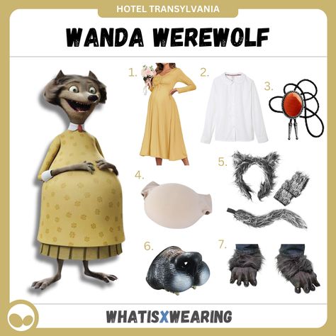 Are you looking for an adorable pregnancy costume idea? Look no further than our Wanda Werewolf cosplay from Hotel Transylvania! Hotel Transylvania Outfit Ideas, Maeve Hotel Transylvania Costume, Halloween Costumes Hotel Transylvania, Hotel Transylvania Cosplay, Werewolf Cosplay, Hotel Transylvania Costume, Yellow Maternity Dress, Werewolf Costume, Pregnancy Costumes