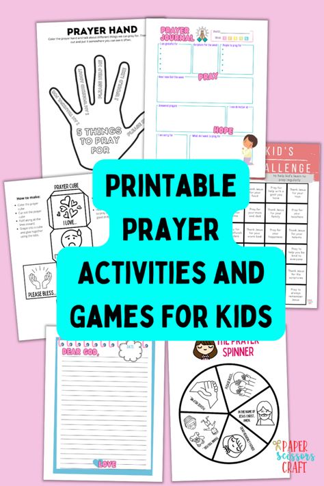 Prayer Activities For Kids, Sunday School Prayer, Bible Preschool, Kids Prayer Journal, Prayer Activities, Sunday School Printables, Religion Activities, Kids Church Activities, Senior Crafts