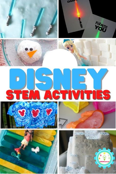 For Disney lovers, Disney STEM activities are where it's at! The 20 STEM activities on this list are inspired by Disney characters and shows. Princess Learning Activities, Disney Themed Classroom Activities, Pixar Activities For Kids, Disney Day Preschool, Disney Educational Activities, Elemental Movie Crafts, Disney Activities For Kindergarten, Movie Themed Activities, Disney Day Classroom Activities