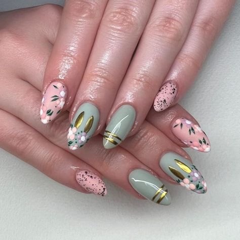 Easter Color Nails, Easter Themed Nails, Easter Nails Design Spring, Bright Nail Designs, Crazy Nail Designs, Easter Nail, Bunny Nails, Easter Nail Designs, Easter Nail Art