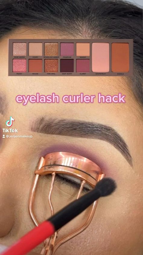 Make Up Eye Shadow Ideas, Marykay Makeup Looks, Using Eyelash Curler For Eyeshadow, How To Do Makeup Eyeshadow, Eyeshadow Using Eyelash Curler, Eyeshadow Techniques Step By Step, Taped Eyeshadow Looks, How To Crease Eyeshadow, Eye Makeup With Eyelash Curler