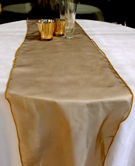 organza table runners Gold Chiffon Table Runner, Lanterns Table, Organza Table Runner, Purple Lantern, Gold Table Runners, Gold Organza, Elegant Candle Holders, Gold Decorations, Wedding Decorations On A Budget