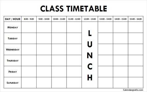 schedule template for students. They can download this image and add the necessary details to the template School Schedule Printable, School Timetable Template, High School Schedule, Planner For Teachers, Timetable Planner, Class Schedule Template, Class Timetable, Printable Schedule, Timetable Template