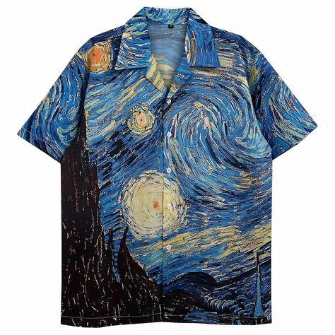 Art 🖌️🖼️ All sizes available 💙 . . . #vonvex #streetwear #vangogh #vangoghart #retro Retro Van, Shirts Y2k, Broadcloth Fabric, Iconic Artwork, Starry Night Van Gogh, Y2k Retro, Women Hoodies Sweatshirts, Hawaiian Shirts, Night Shirt