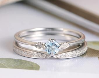 Aquamarine Engagement Ring White Gold, Wedding Band Women, Infinity Ring Wedding, White Gold Diamond Engagement Ring, Gold Diamond Wedding Band, Aquamarine Engagement Ring, Engagement Ring White Gold, Ring White Gold, Half Eternity Band