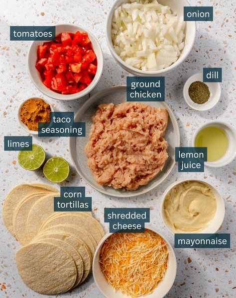 Baked Ground Chicken Tacos - Fed & Fit Fed And Fit Ground Chicken Tacos, Ground Chicken Tostadas, Ground Chicken Taquitos, Ground Chicken Taco Recipes, Mini Chicken Tacos, Ground Chicken Tacos, Fried Tacos, Fed And Fit, Chicken Taco Seasoning