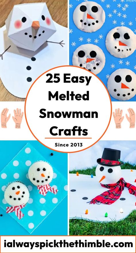 25 Fun Melted Snowman Craft Ideas for Kids Plastic Cup Ornaments Melted, Melting Snowman Craft, Melted Snowman Craft, Snowman Craft Ideas, Elementary Stem Activities, Melting Snowman, Snowman Coloring Pages, Melting Snowmen, Snowman Cupcakes