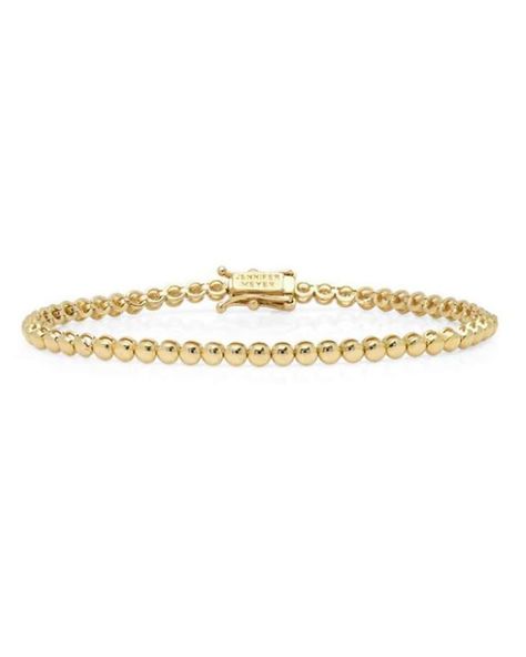 Get free shipping on Jennifer Meyer 18k Mini Bezel Tennis Bracelet at Neiman Marcus. Shop the latest luxury fashions from top designers. Jennifer Meyer Jewelry, Jennifer Meyer, Ball Bracelet, Gold Bead Bracelets, Jewelry Essentials, Fine Jewelry Bracelets, Yellow Gold Bracelet, Jewelry Inspo, Gemstone Bracelets