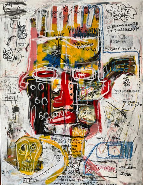 Jm Basquiat, Neo Expressionism, Abstract Faces, Retro Wallpaper, Large Abstract, Art Abstrait, Acrylic Art, Paintings For Sale, Fine Art Painting